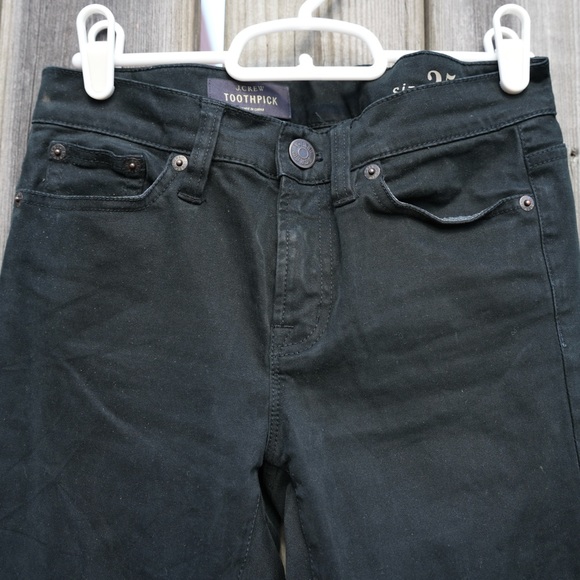 J.CREW WOMEN’S BLACK SKINNY TOOTHPICK DENIM JEANS 25 - Picture 3 of 9
